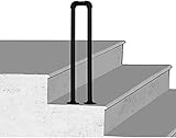 Stair U Villa Pouch Handrail Hotel Handrail U-shaped Forged Iron Non-slip Stair Railing, Vintage Matt Black Galvanized Tube, Loft Access Corridor Handrail Support Pole
