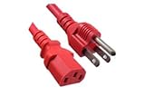 Nexhi Power Cord Nema 5-15P/Iec320 C13 3' L Red [並行輸入品]