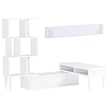 arne テレビ台 ラック ウォールシェルフ 完成品 日本製 配線収納 3点セット T-003 T3-alto WallBox F-1200 ホワイト