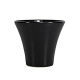 陶器 円形　フラワーベース　291-466B　黒　花瓶　5個