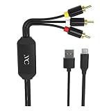 KD-227 Type-C専用 RCA変換ケーブル モニター用 USB-Aオス1m/Type-Cオス1.8m