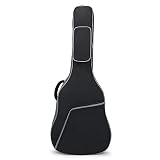 Jinchuan ギターケース アコギ 軽量 ギグバッグ アコースティックギター 防水オックスフォード布 肩掛け 手提げ ソフト ケース (40/41in ブラック)