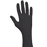 Best GLV2006S Nighthawk Nitrile Gloves Powder-Free, Extended Cuff, 11", Black, Small (Case of 50) [並