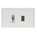 uxcell VGA HDMIアウトレットウォールプレート　ジャックプレート　ホワイト壁取り付けパネルソケットデュアル