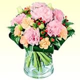 誕生日フラワーギフト　花キューピットのトルコキキョウのグラスブーケ花 ギフト 誕生日 プレゼント