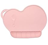 Kukeベビー食器　食べこぼしキャッチ ポケット　ランチ皿　子供用　シリコンミニマット　キッズ食事マット　ベビー テーブルマット　離乳食　撥水 丸洗い 滑り止め　 ピンク