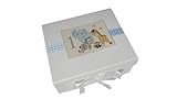White Cotton Cards Safari Animals Age 1, Small Keepsake Box (BLUE) by WHITE COTTON CARDS