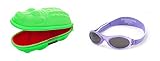 Baby Gift pack Sunglasses case Green Crocodile and Babybanz Lilac Flower Sunglasses 0-2 years by Bab
