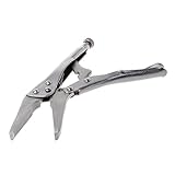 Biuuu 7インチロックペンチロングノーズストレートジョーロックバイスグリップクランプハンドツール165mm