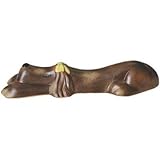 車止めブロック ブロック アニマル カーストッパー オットドッグ メス 火色 リボン黄色