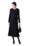 [ルルコ] ブラックフォーマル レディース 喪服 洗える ウォッシャブル ロング 大きいサイズ ワンピース スーツ 7266102ba (13号)