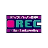 Biijo ドライブレコーダー 防水・耐熱 ステッカー シール 8bit ドライブレコーダー搭載ステッカー バイク・自転車・車 ヘルメット あおり運転対策 (パープル×グリーン, カーステッカー(サイズ:タテ8cm×ヨコ15cm))