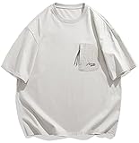 [ARIGADOU] tシャツ メンズ 半袖 綿100% クルーネック シンプル 無地 涼しい 透けない トップス カットソー ウォーキング コットン100% 綿Tシャツ おしゃれ（1817white 2XL)