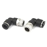 uxcell チューブフィティング 10mm チューブ 3/8BSP オススレッド 2つの方法 空気 ガス クイック 接続 継手 2個