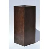 木目調樹脂製鉢カバー MOKU クアドラ H82cm