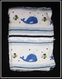 NAUTICA Kids Baby Boy Soft Plush Blanket Striped with Whales Fish and Star Fish by Nautica