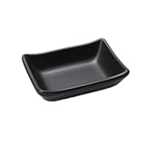 3 PCS和風メラミン茶碗蒸し醤油皿ディップボウルサイドディッシュプレートカナッペプレート黒-A07