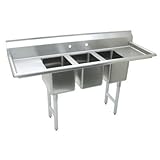 Fabricatedボウル3コンパートメントスカルリーシンクサイズ: 42 " H x 70 " W x 21.5 " D