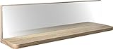 壁掛け棚 ミラー付き エルシェルフ2 リアルシリーズ 石膏ボード専用取り付け金具付き 幅60cmX奥行13cm(グレインナチュラル)