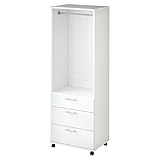 木製 クローゼット ハンガーラック 衣類収納 ロッカー 収納棚 たんす 玄関収納 〔幅59cm〕 ホワイト