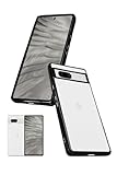 シズカウィル Google Pixel 7a 用 クリアケース ケース カバー サイドメッキ加工 ピクセル7a 用 クリア ケース ブラック×クリア 1個入り