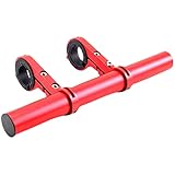 Muchas sonrisas バイク クランプバー マルチバー ステー ロング スマホ ホルダー 22mm (レッド)