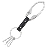 【H.N.Z】 イタリアンレザー 本革 カラビナ フック キーホルダー メンズ キーチェーン (ブラック) kil-001bk