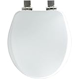 Church 8170NISL 000 Molded Round Toilet Seat with Cover, White by Church