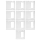 Decorator /空白スイッチ壁プレート組み合わせby Enerlites 880131-w 10個パック2-gang、ホワイト、標準サイズ、壊れないポリカーボネート、交換用フェースプレートライト