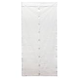 ホワイトレーストリムメッシュStripyハンズフリー画面ドアAnti Mosquitoマグネット開閉バグ100 x 220 cm