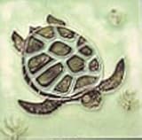 Green Turtleセラミック壁アート装飾タイル8 x 8