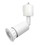 白色 ダクトレール用スポットライト器具とLEDハロゲン電球のお得なセット 60W相当 調光器対応 配線ダクトレール用 レールライト ダクトレール用スポットライト器具 ライティングレール用 ダクトレール LED電球 LEDハロゲン電球 LEDスポットライト 照明器具 LED電球付き 消費電力7W (1個電球色, 調光器対応)