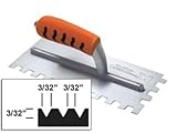Kraft Tool ST409PF Flat-Top V-Notch Trowel with ProForm Handle [並行輸入品]