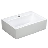Elite Sinks EC9859 Porcelain Wall-Mounted Rectangle Sink, White [並行輸入品]