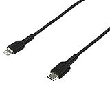 StarTech.com USB Type-C - Lightning ケーブル 2m ブラック Apple MFi認証iPhone充電ケーブル 高耐久性ライトニングケーブル RUSBCLTMM2MB