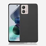 UOWORLD | Moto G53J 5G / G53Y 5G (XT2335-5/A301MO) ケース 黒 Black ブラック ストラップホール付き 耐摩 軽量 落下防止 衝撃吸収 保護カバー シリコン TPU素材 ソフトケース