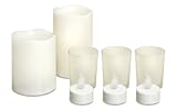 8ピースFlame Less LED Candle Set with 2 Large香りワックスキャンドル、3 LEDティールライトと3 Realの。母の日ギフト、クリスマスキャンドル、ウェディング装