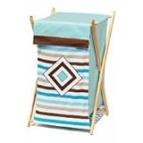 Bacati Diamonds and Stripes Aqua and Chocolate Hamper by Bacati