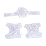 FEITONG ( TM )ホット足花裸足サンダル+ヘアバンドセットベビー幼児の女の子