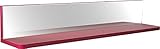 壁掛け棚 ミラー付き エルシェルフ2 抽象柄・マッド系シリーズ 石膏ボード専用取り付け金具付き 幅75cmX奥行13cm(アーバンレッド)