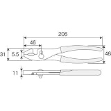 〔ホーザン〕プライヤー P-211Z-200[通販用梱包品]