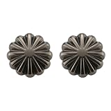 KOMONO STUDIO アポロコンチョ メタルブラック ネジ式 2個セット 10mm スタッズ 飾りボタン レザークラフト 革製品 金具 パーツ C016