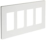 Morris Products 80916 Decorator Wallplate, Screwless, Snap-In, White, 4 Gang [並行輸入品]