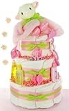 Little Lamb 3 Tier Diaper Cake - Girl by Baby Gift Basket [並行輸入品]