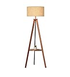 シンプルなモダンフロアランプリビングルーム北欧ソリッドウッドコーヒーテーブルベッドルームベッドサイドフットスイッチ高155.5cm (色 : #1)