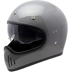 Amazon バイザープレゼント実施中 グレー フルフェイス ヘルメット バイク ヘルメット オフロード フルフェイス かっこいい フルフェイスヘルメット ストリートファイター モタード モトクロス インナーサンバイザー クロスカブ 全排気量対応 抗菌 防臭 洗える 内装