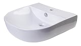 Alfiブランドab110 d-bowl磁器壁マウントバスシンク、20インチ、ホワイト