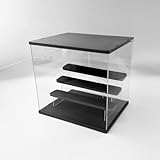 LEDダウンライトアクリルコレクションケース 大型4段 ブラック カプセルトイ フィギュア ライトアップ 3色照明切替