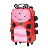 ステファンジョセフ【ハリウッドスター&セレブ御用達】【超軽量】女の子用ピンクxレッドてんとう虫ローリングバックパック,キャリーケース(直立型)【3歳以上対象】トローリー,【並行輸入】