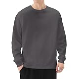 [Ｋａｙｉｙａｓｕ] Tシャツ メンズ 長袖 9.2オンス 肉厚生地 ロンT インナー おおきいサイズ クルーネック 100綿 透けない 秋服(ダークグレー 2XL)